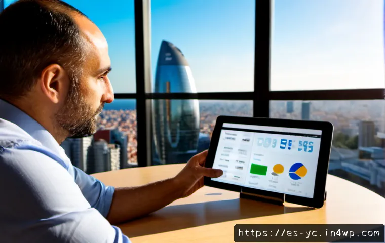 Home 17 리쇼어링의 금융적 측면 분석 - Photorealistic financial analysis scene in a modern Spanish business office, a senior executive and ...